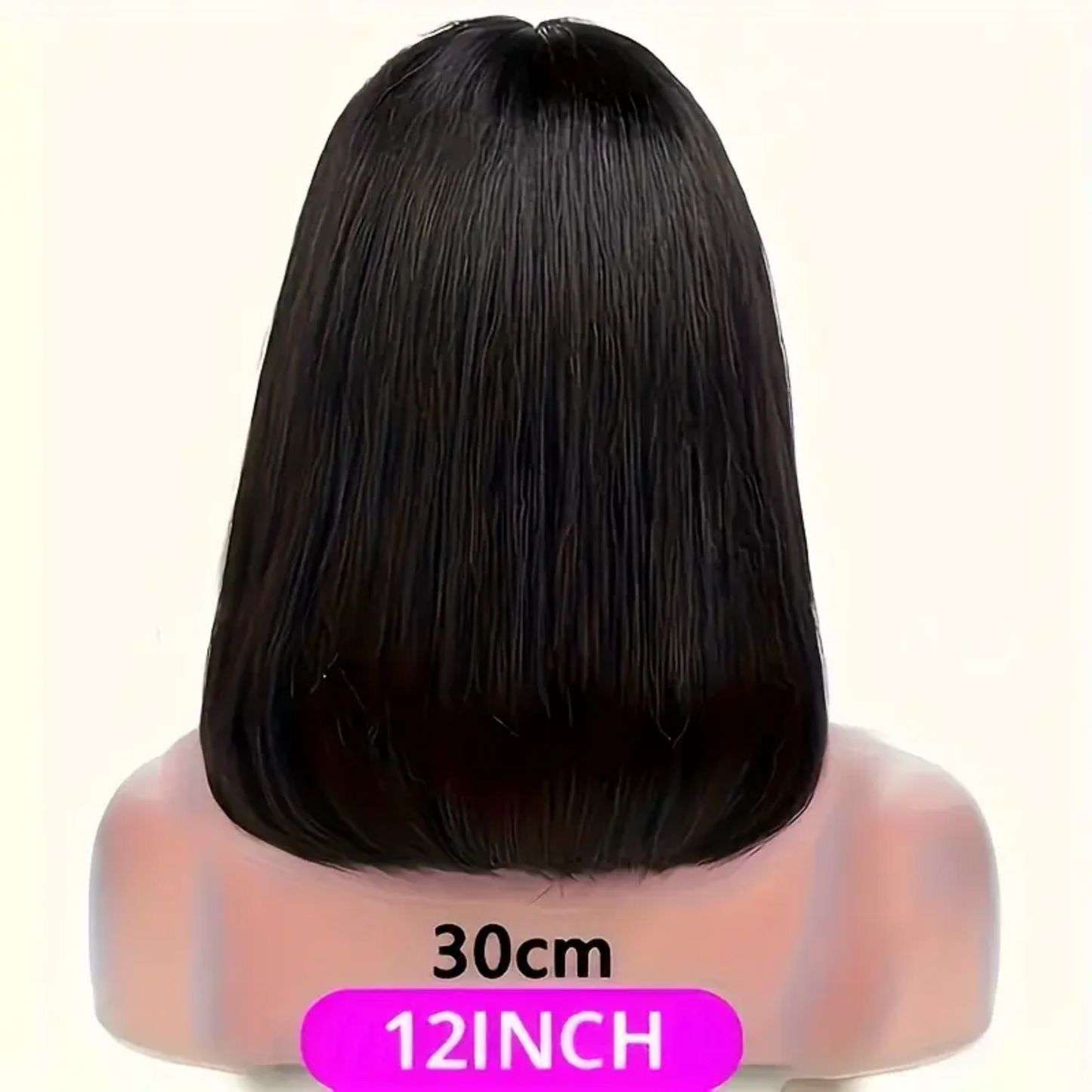 Natural 13x4 Lace Frontal Straight Human Hair Bob Wig - 12 Inches