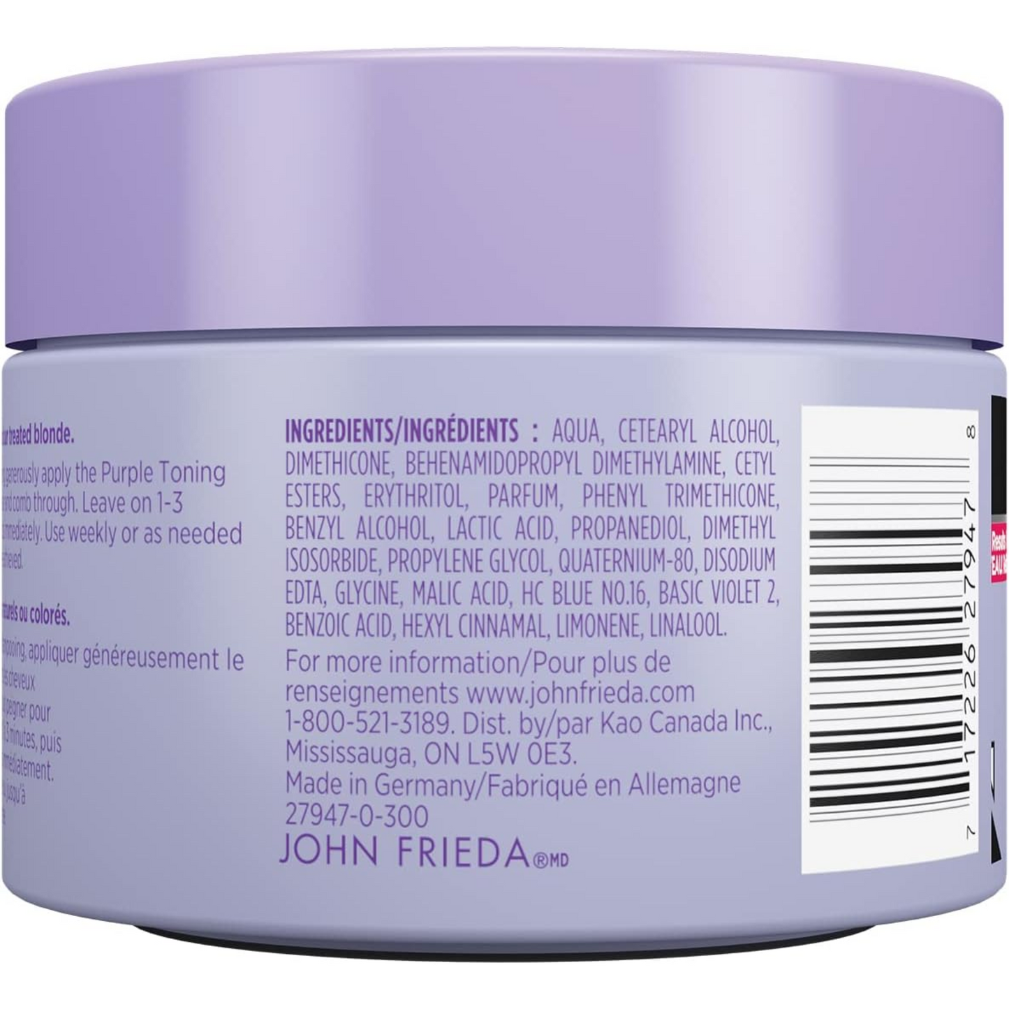 John Frieda - Masque tonifiant violet Violet Crush, 250 ml