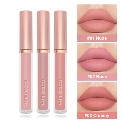 Ensemble de Rouges à Lèvres Liquides Mats Mirsist – Collection Velours Longue Tenue 3 Pièces