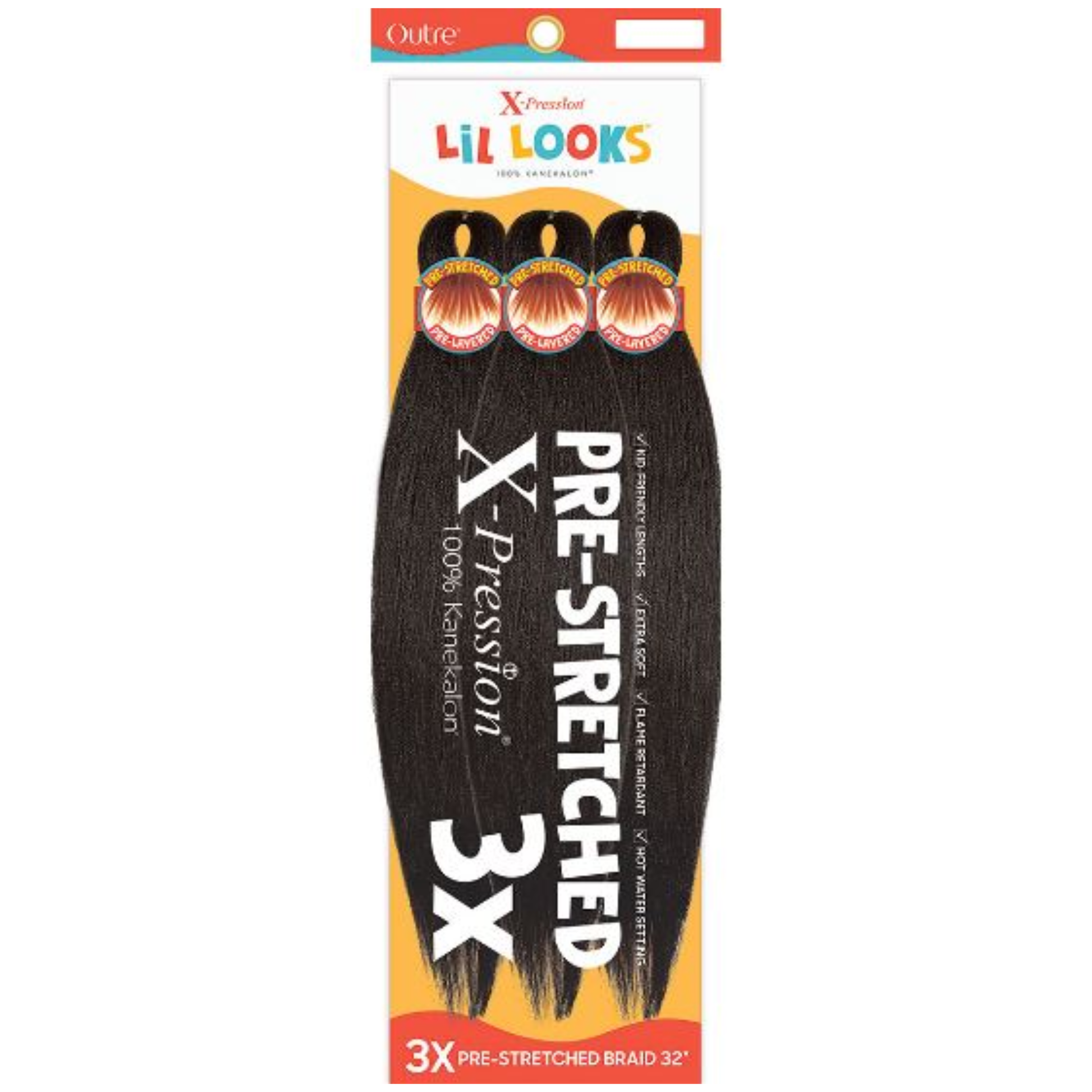 Outre – X-Pression Lil Looks 3X Pre-Stretched Braiding Hair 32" OUTRE