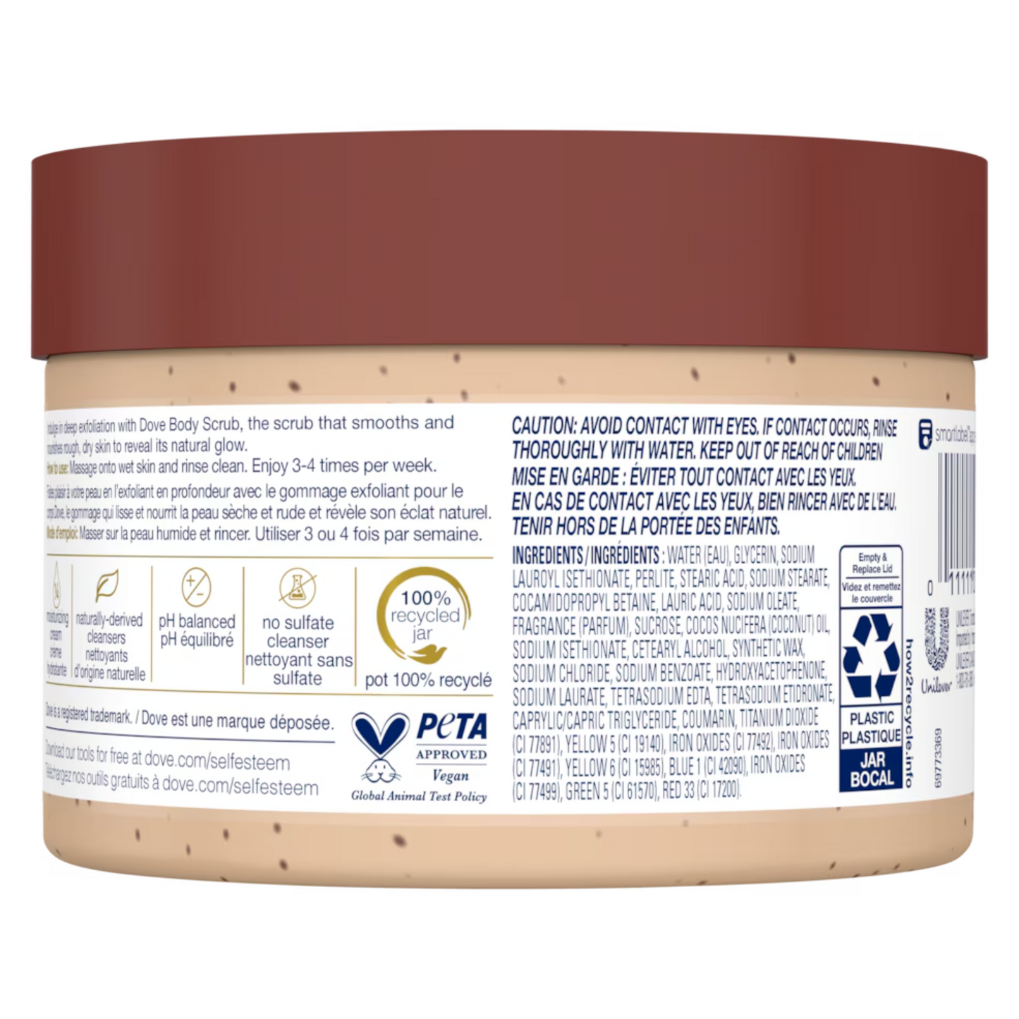 Dove - Brown Sugar & Coconut Butter Exfoliating Body Scrub for Silky Smooth Skin