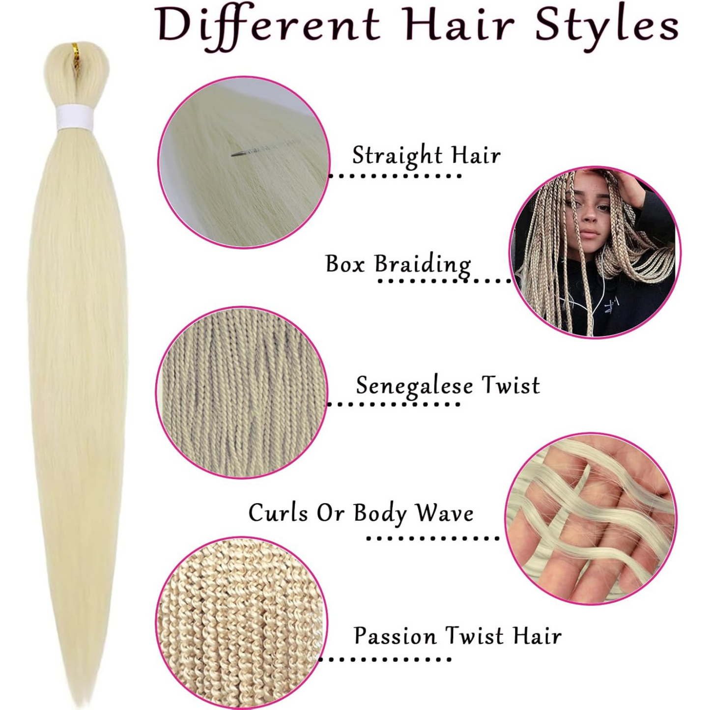 Blonde Beauty: Pre-Stretched Synthetic Braiding Hair Extension, #613