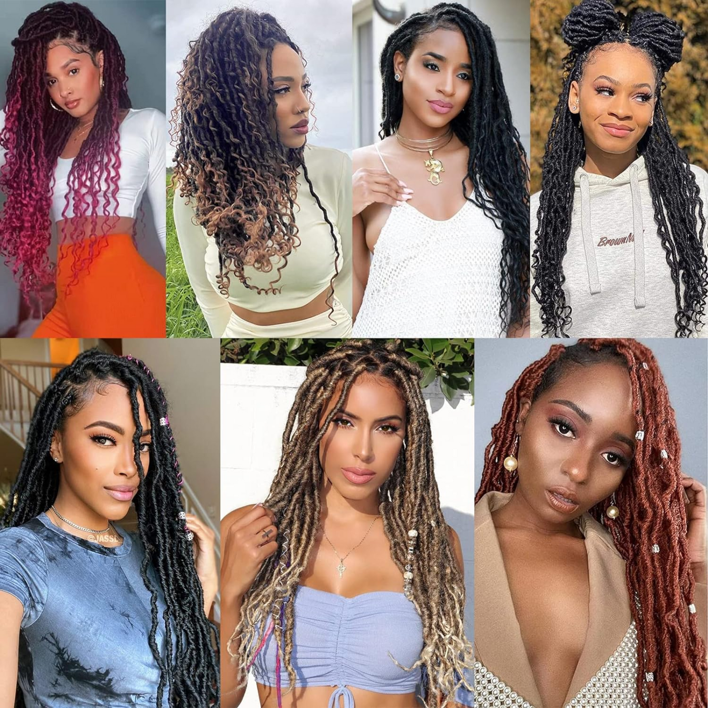 14 inches Box Braids Synthetic Crochet Hair w/ Curly Ends, 1B#