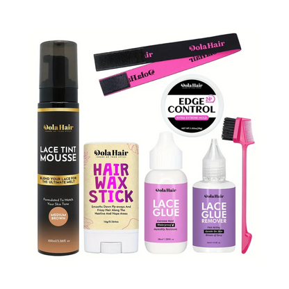 Dola Hair – Kit de fusion de perruque en dentelle complète – Ensemble de coiffure de 7 pièces