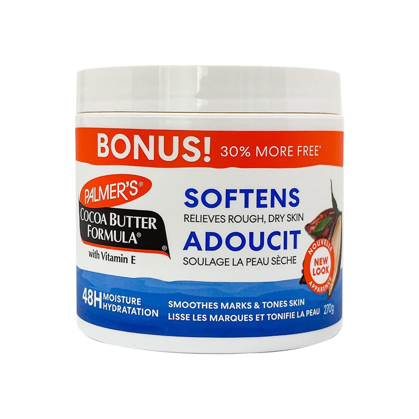 Palmer's – Formule au beurre de cacao avec vitamine E, 270 g (Format bonus) 