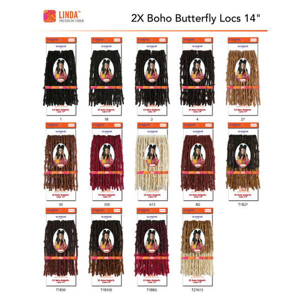 Linda Braiding Collection - 2X Boho Butterfly Locs 14"