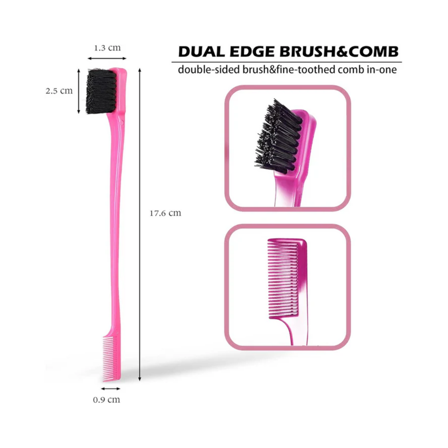Dual-Ended Edge Control Brush & Comb