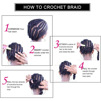 14 inches Box Braids Synthetic Crochet Hair w/ Curly Ends, 1B#