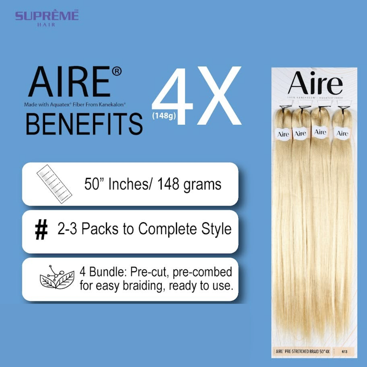 AIRE – 4X Pre-Stretched Braiding Hair 50" OUTRE