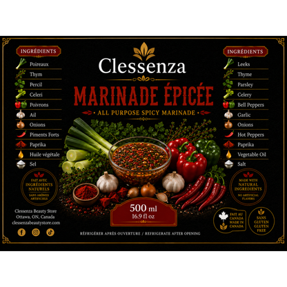 Clessenza Spicy All Purpose Marinade – Natural Hot Herb Seasoning Sauce 500ml