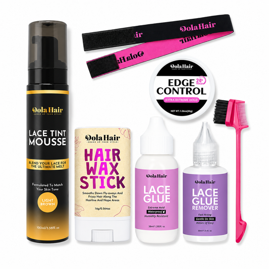 DolaHair Lace Wig Essentials Kit – Lace Tint Mousse, Glue, Remover, Edge Control & Styling Tools