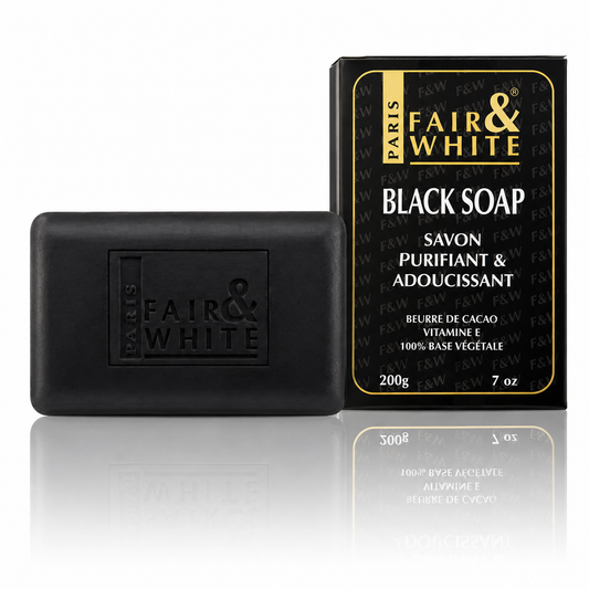 Fair & White Paris – Original Purifying Black Soap with Cocoa Butter & Vitamin E, 200g Fair & White Paris