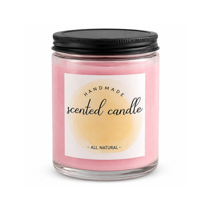 Handmade All Natural Pink Scented Candle – Luxury Aromatherapy Jar Candle