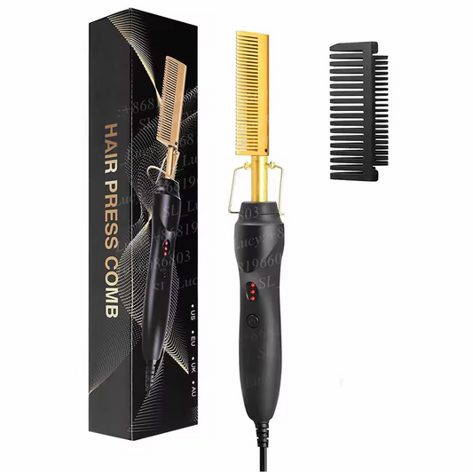 Electric Hair Straightener Curler Hair Pressing Comb