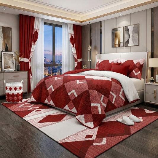 Lilianna 24-Piece King Size Bedding Set with Matching Curtains – Crimson Diamond Luxury Collection