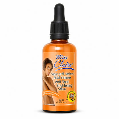 Miss Claire anti-spot brightening serum bottle on a white background