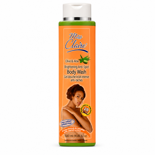 Miss Claire – Olive & Aloe Brightening Anti-Spot Body Wash with Carrot Extract, 500 mL Miss Claire