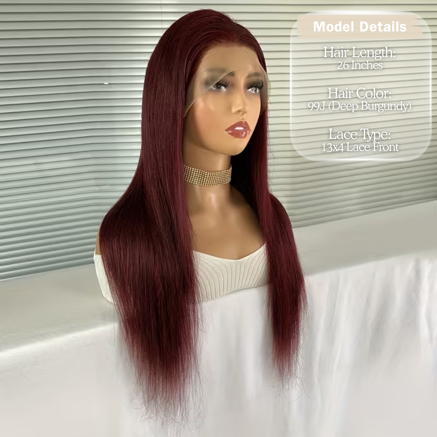 Perruque Lace Front en Cheveux Humains Lisses 99J – 26 po