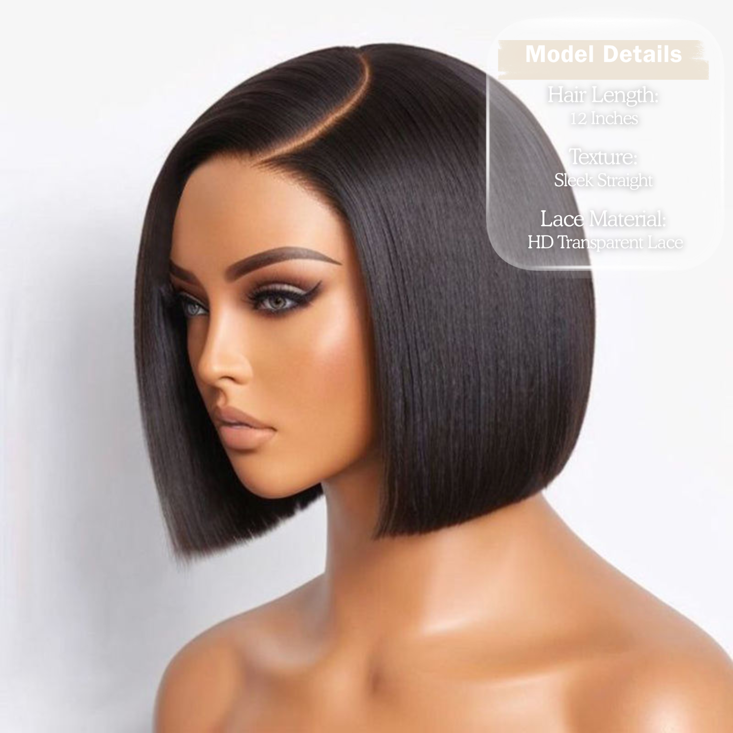 Perruque Bob en Cheveux Humains pour Tous les Jours – Lace Front 13×4, 12″ Noir Naturel