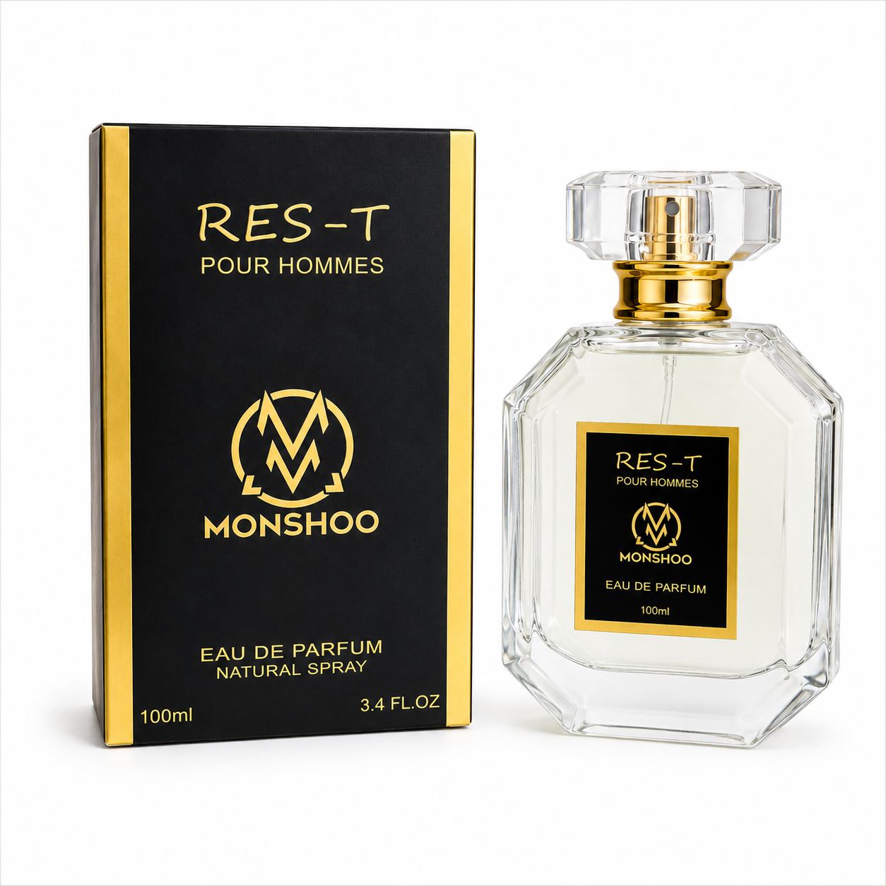 Monshoo RES-T Pour Hommes Eau de Parfum – Long-Lasting Fougère Oriental Men's Fragrance, 100 mL
