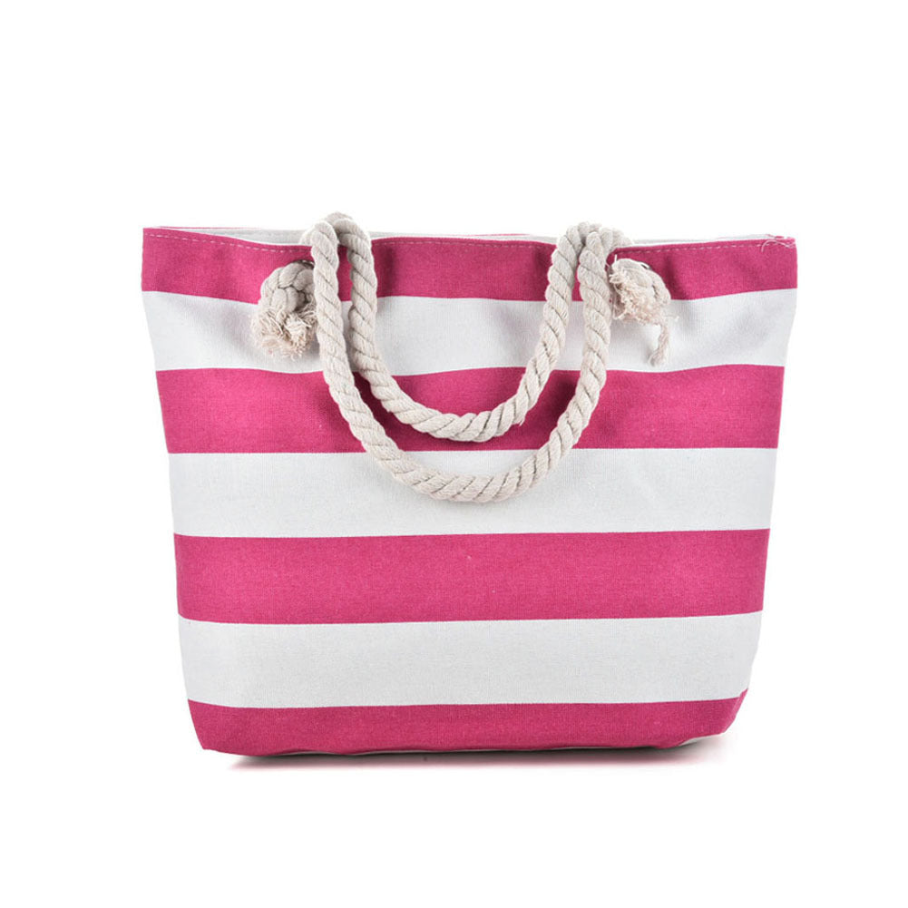 Striped Shoulder Pattern Beach Bag (Color A)