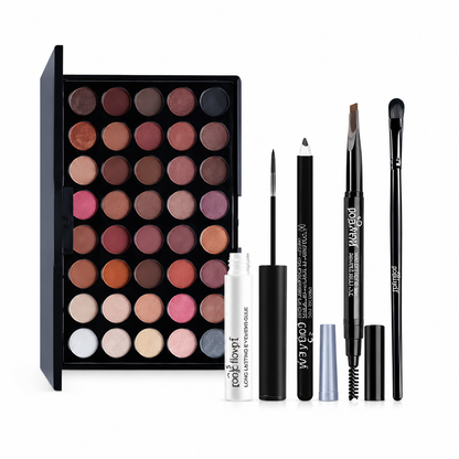 POPFEEL 40 Colors Eyeshadow Makeup Palette Set with Mascara Eyebrow Pencil Eyeliner and Brush Kit E40-01