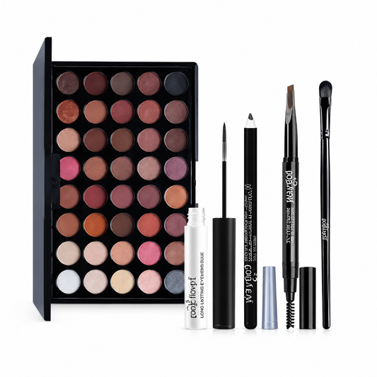 POPFEEL 40 Colors Eyeshadow Makeup Palette Set with Mascara Eyebrow Pencil Eyeliner and Brush Kit E40-01