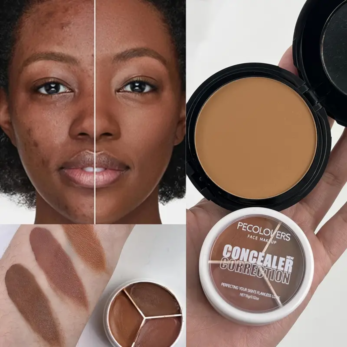 Pecolovers Concealer Correction & Romantic Flower Compact Powder Set Clessenza Beauty Store
