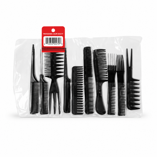 Redberry Professional Hair Comb Kit 10 Piece Salon Styling Sectioning and Hair Cutting Comb Set