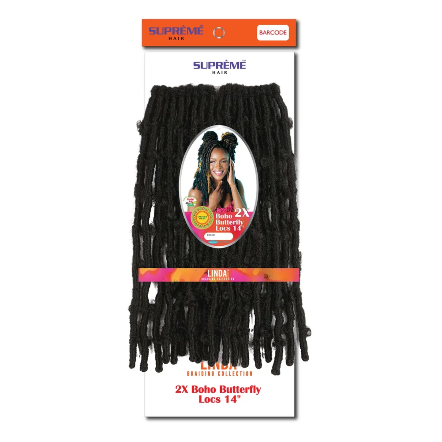 SUPRÊME Hair 2X Boho Butterfly Locs 14 Inch Crochet Protective Hairstyle with Natural Distressed Bohemian Loc Texture