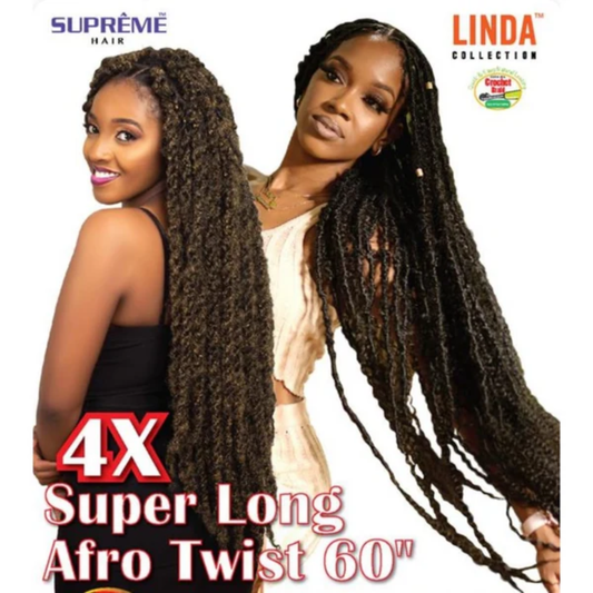 SUPRÊME Hair 4X Super Long Afro Twist 60 inch afro-textured synthetic braiding hair for passion twists, Marley twists, faux locs and protective hairstyles