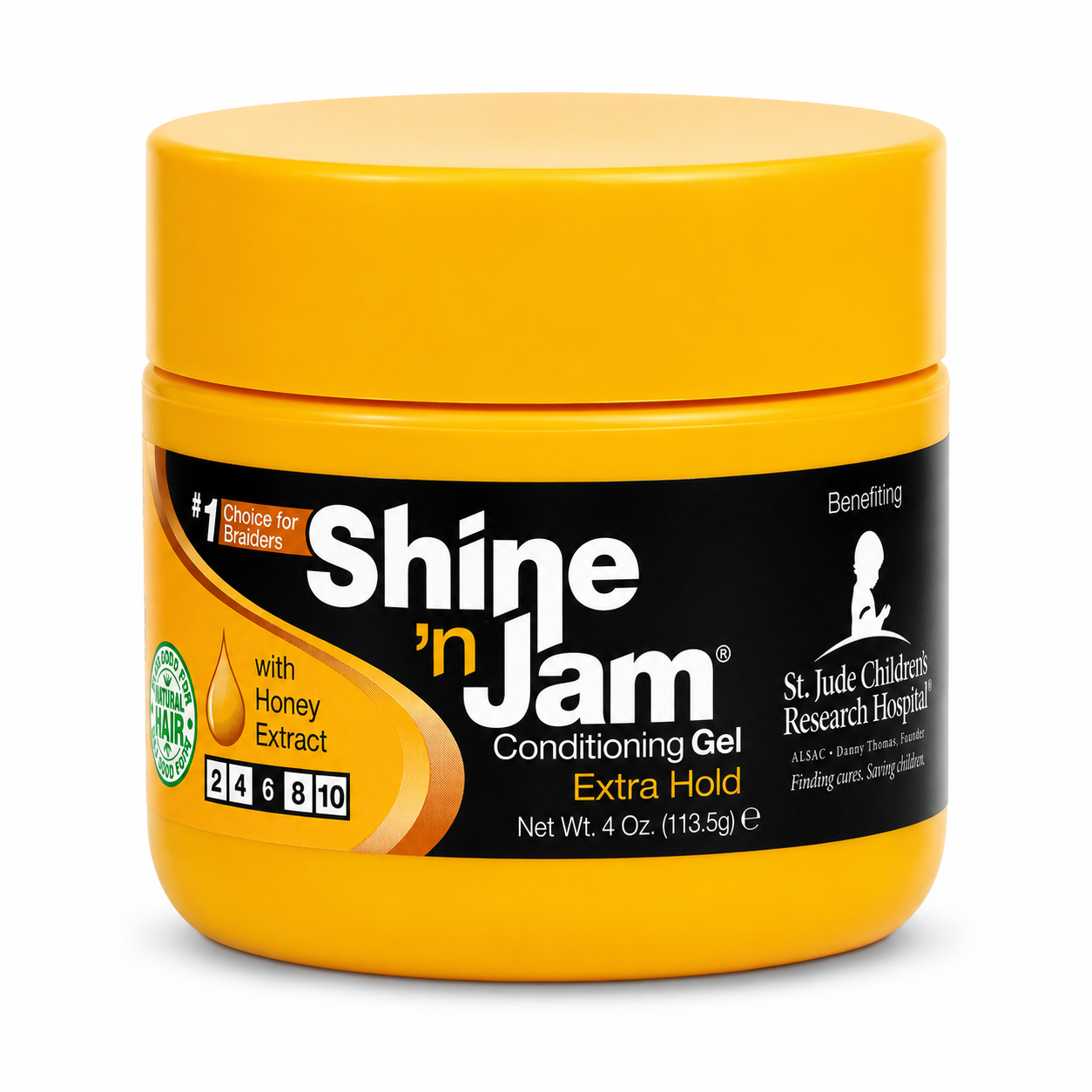 Shine n Jam Conditioning Gel Extra Hold with Honey Extract 4 oz styling gel for braids twists ponytails edge control and natural hair styling