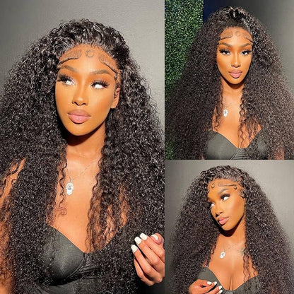 13x4 Lace Frontal Kinky Curly Natural Human Hair Wig - 250% Density, 26 inches