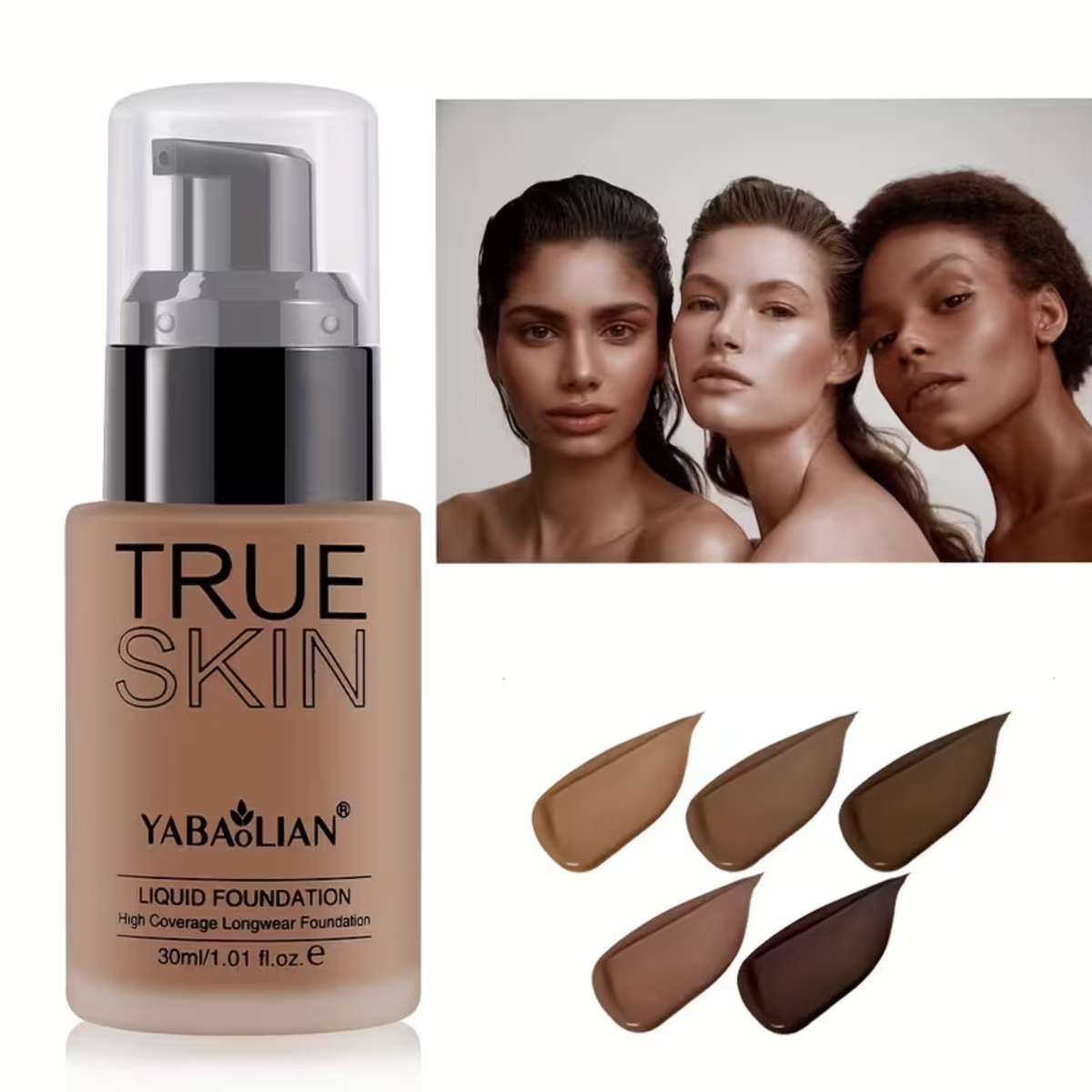 Yabaolian – True Skin Liquid Foundation, 30 mL Clessenza Beauty Store