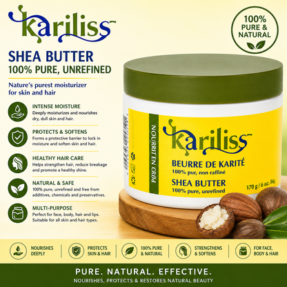 Kariliss – 100% Pure Unrefined Shea Butter, 175 mL Kariliss