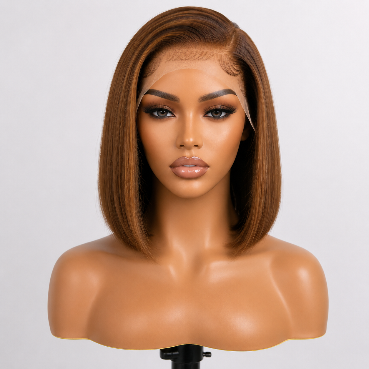 13×4 Lace Front Human Hair Bob Wig – Sleek Straight 10″ #4 Medium Brown Clessenza Beauty Store