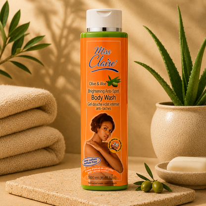 Miss Claire – Olive & Aloe Brightening Anti-Spot Body Wash with Carrot Extract, 500 mL Miss Claire