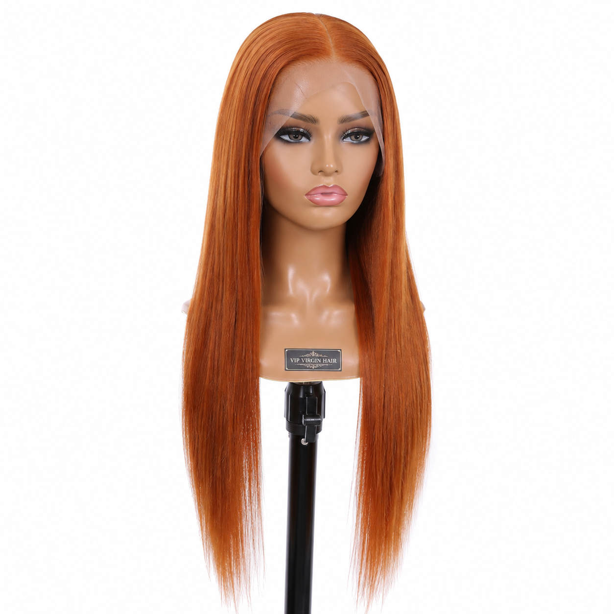 #350 Orange Ginger Straight Human Hair Wig 26″ – 13x4 HD Lace Front, Pre-Plucked Clessenza Beauty Store