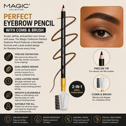 Magic Collection – Perfect Eyebrow Pencil with Comb & Brush