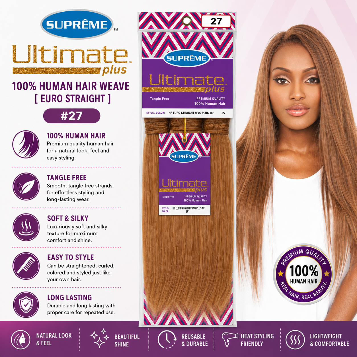 SUPRÊME Hair – Ultimate Exquisite 100% Human Hair Weave [Euro Straight]