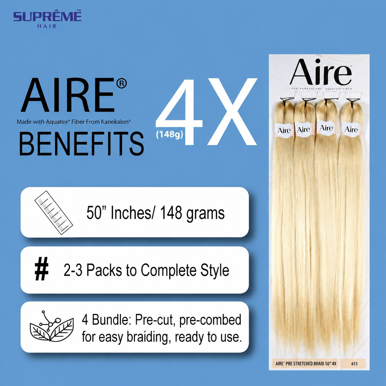 AIRE – 4X Pre-Stretched Braiding Hair 50" OUTRE