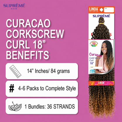 SUPRÊME Hair – Curacao Cork Screw Curl 18" SUPRÊME HAIR