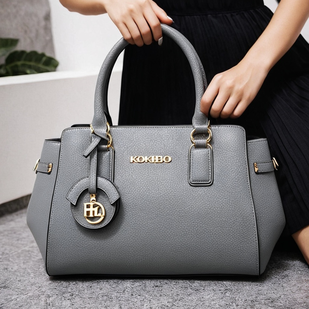 Women's Luxury Design PU Handbag (Grey)