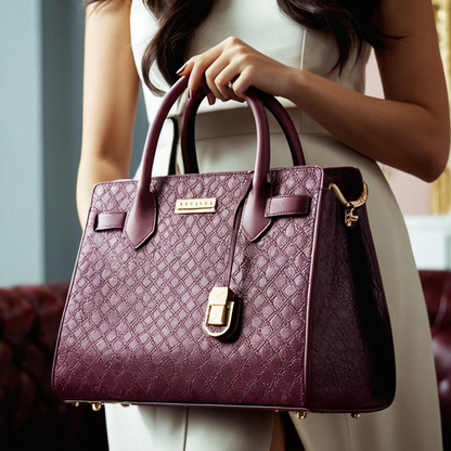 Women's Luxury Design PU Handbag (Purple)