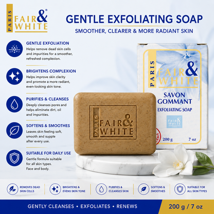 Fair & White Paris – Savon Exfoliant Original Doux, 200 g