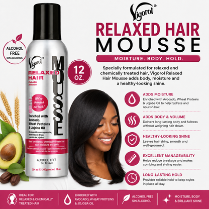Vigorol – Relaxed Hair Mousse, 12 oz Vigorol