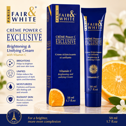 Fair and White – Crème Éclaircissante et Unifiante Exclusive à la Vitamine C, 50g