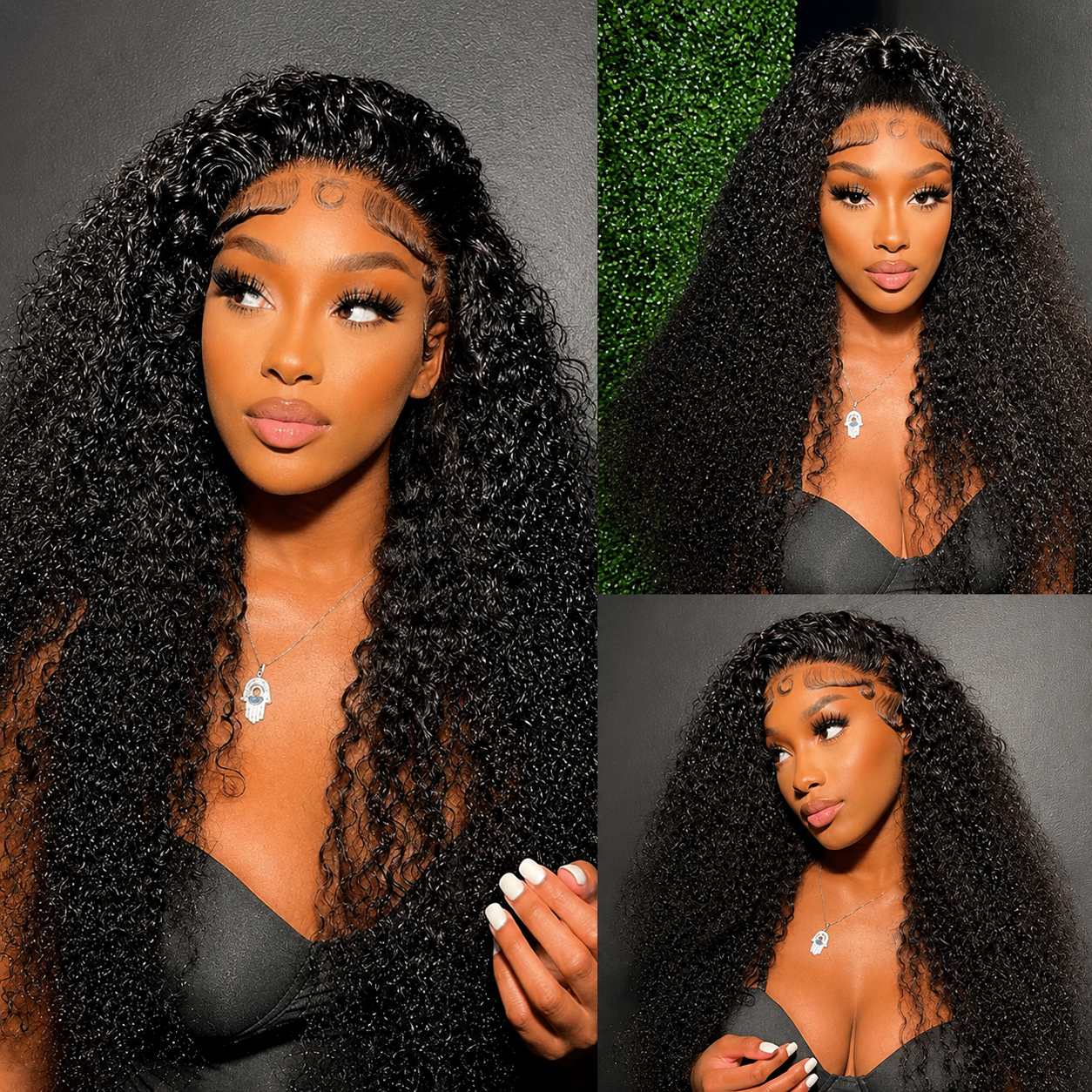 13×4 Lace Front Human Hair Wig – Kinky Curly 26″ – Natural Black – 250% Density Clessenza Beauty Store
