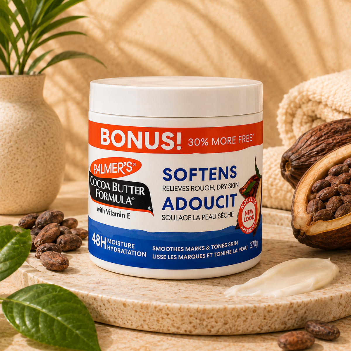 Palmer's – Cocoa Butter Formula Body Cream with Vitamin E, Bonus Size 270g (30% More Free) Palmer's