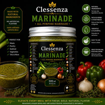 Clessenza All Purpose Marinade – Natural Herb & Vegetable Seasoning Sauce 500ml